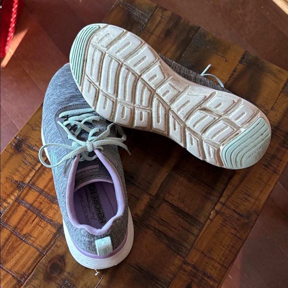 Skechers, Heather Gray Shoes, Size 7 women’s - Picture 2 of 4